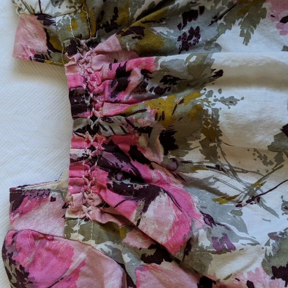 babyGap flowy bold floral long sleeve peasant blouse 0-3 months baby girl - Picture 3 of 7